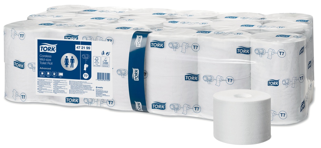 Toilettenpapier Tork T7 hülsenlose Midi Rolle