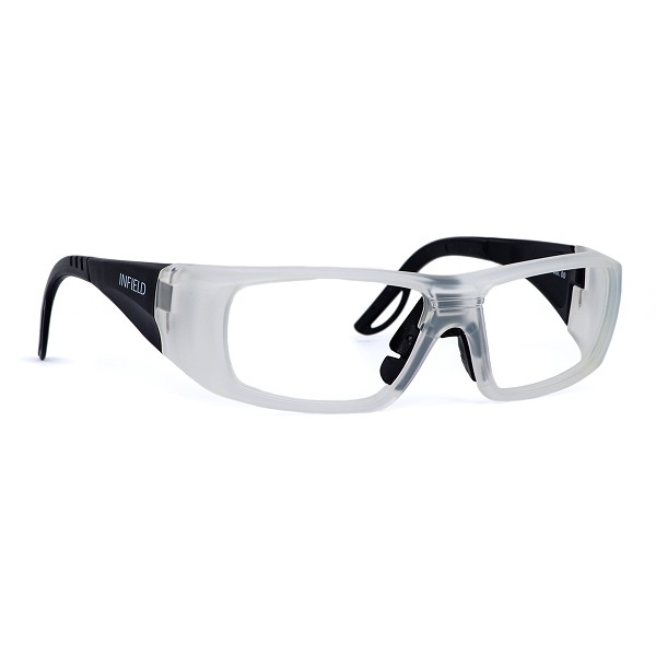 Schutzbrille Vision 11 Kristall Schutzbrille Vision 11 Kristall mit schwarzen Bügeln und hellgrauem Rahme