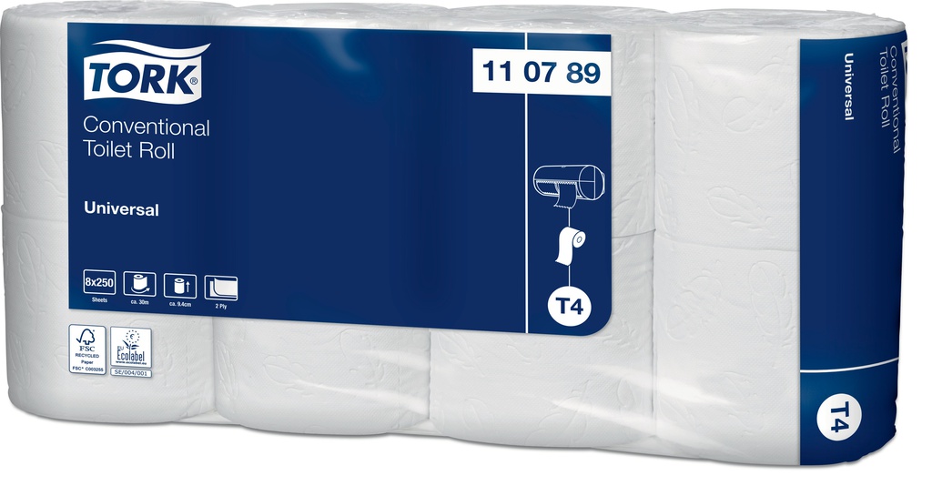 Toilettenpapier Tork Universal T4 2-lagig weiss Recycling