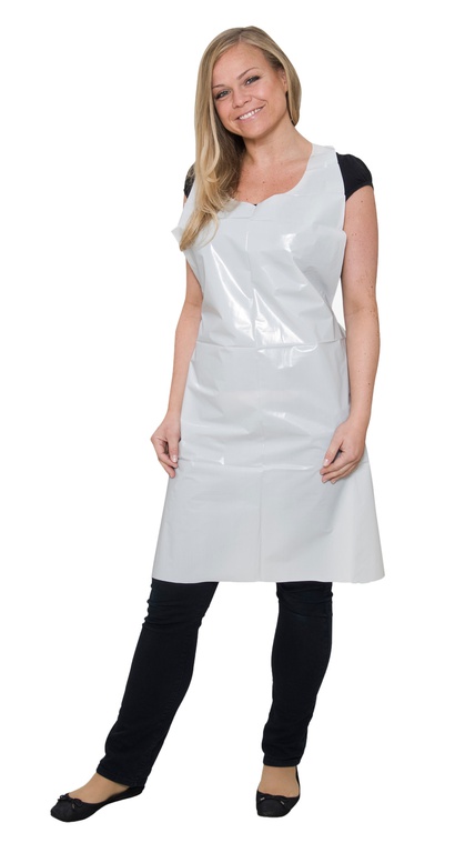 Schürze Latz PE einweg weiss Schürze Latz PE einweg weiss