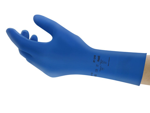 Chem. Schutzhandschuhe AlphaTec Foodsure 87-245 blau