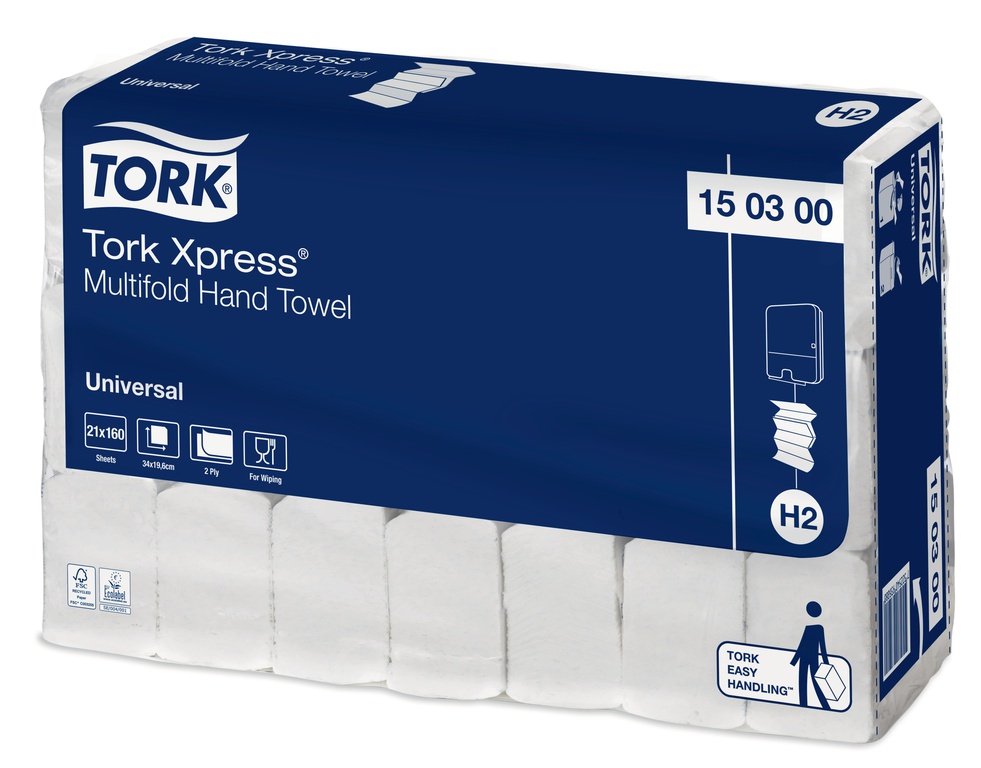 Handtuch Tork Universal 2-lagig weiss H2 Handtuch Tork Universal 2-lagig weiss H2