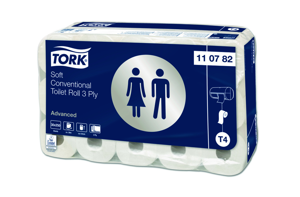 Toilettenpapier Tork Advanced T4 3-lagig weiss Recycling Toilettenpapier Tork Advanced T4 3-lagig weiss Recycling