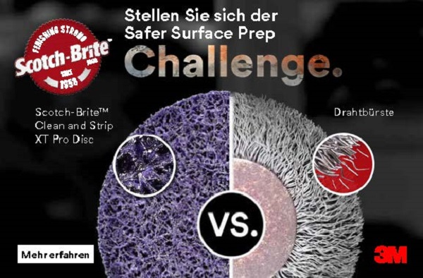 3M Scoth Brite Grobreingungsscheibe vs Drahtbürste