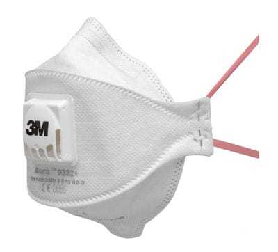 3M 9332+ Aura Partikelmaske FFP3 mit Ventil  3M 9332+ Aura Partikelmaske FFP3 mit Ventil