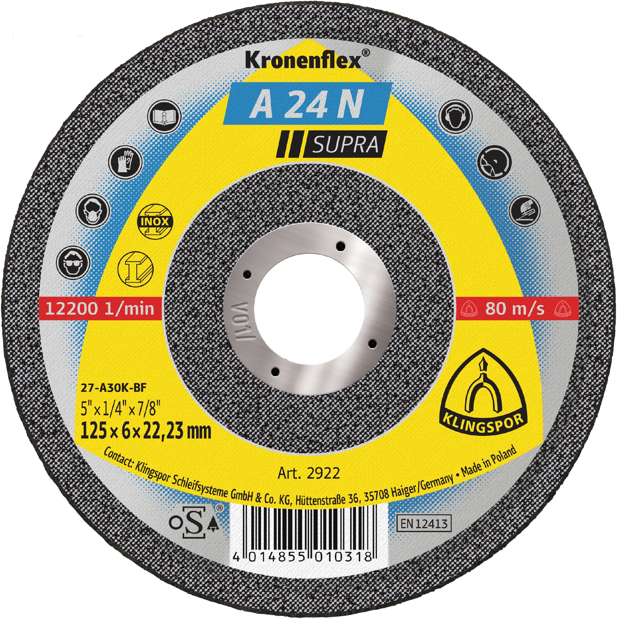 Klingspor A 24 N Supra Kronenflex Schruppscheibe  Klingspor A 24 N Supra Kronenflex Schruppscheibe