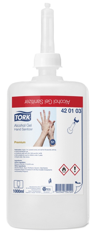 Händedesinfektion Tork Premium 1L Gel