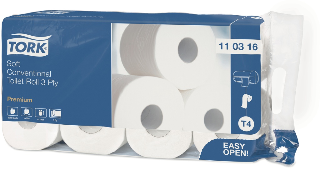 Toilettenpapier Tork Premium extra weich 3-lagig weiss Blattmass 9.4x11.7cm Roll