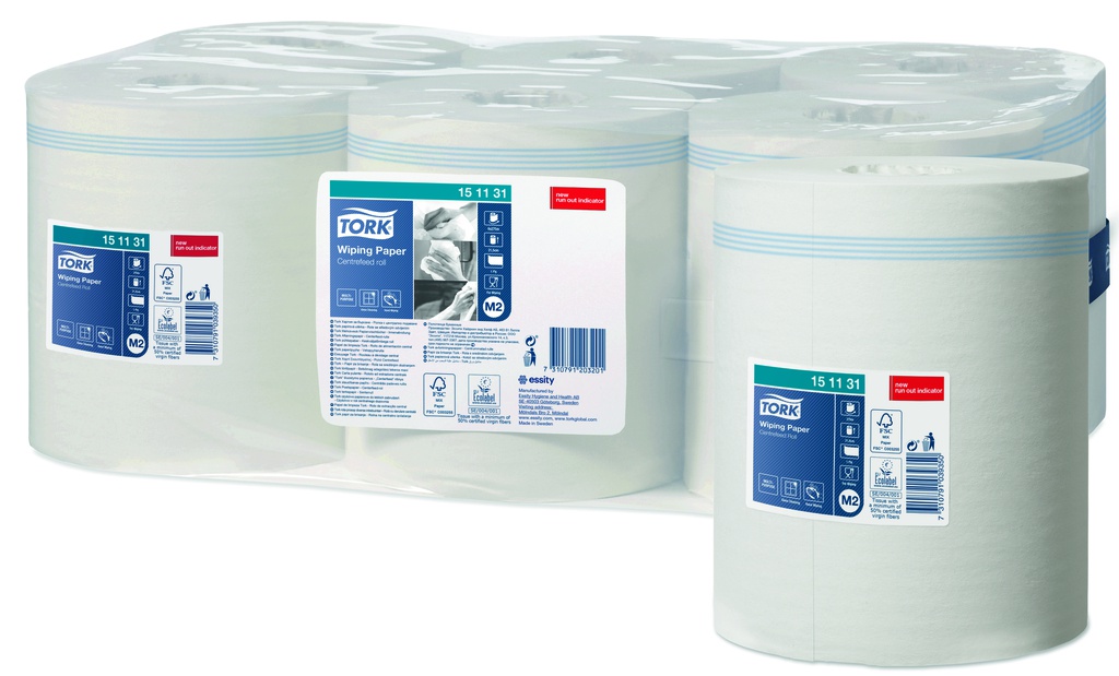 Wischtuch Tork M2 Mehrzweck Innenabrollung 1-lagig weiss Recycling